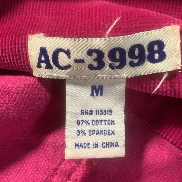 AC-3998 Fuchsia Corduroy Button Front Chest Pockets Jacket Size Medium - Picture 10 of 10